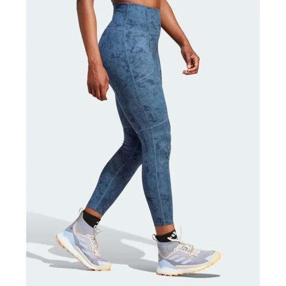 Adidas Terrex Tight Fit High Rise Full Lenght Leggings Blue L - Picture 1 of 8